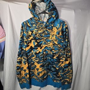 Under Armour Blue and Yellow All-Over Print Hoodie